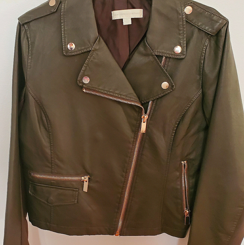 Faux Leather Asymmetrical Moto Jacket